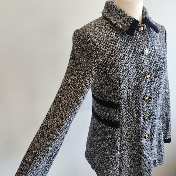 St John Marie Gray Soft Wool Blend Prep Jacket Knit Blazer Classic Luxury Size 8 - Picture 6 of 16